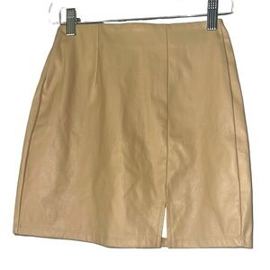NWT Tan Leather Mini Skirt